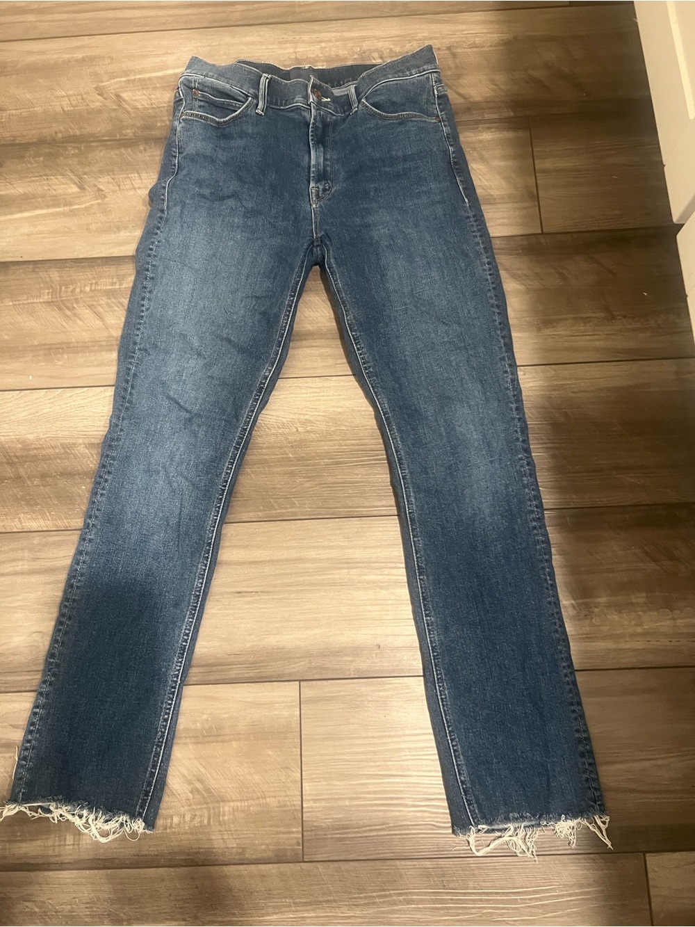 MOTHER Women's Dark Blue Ankle Crop Jeans